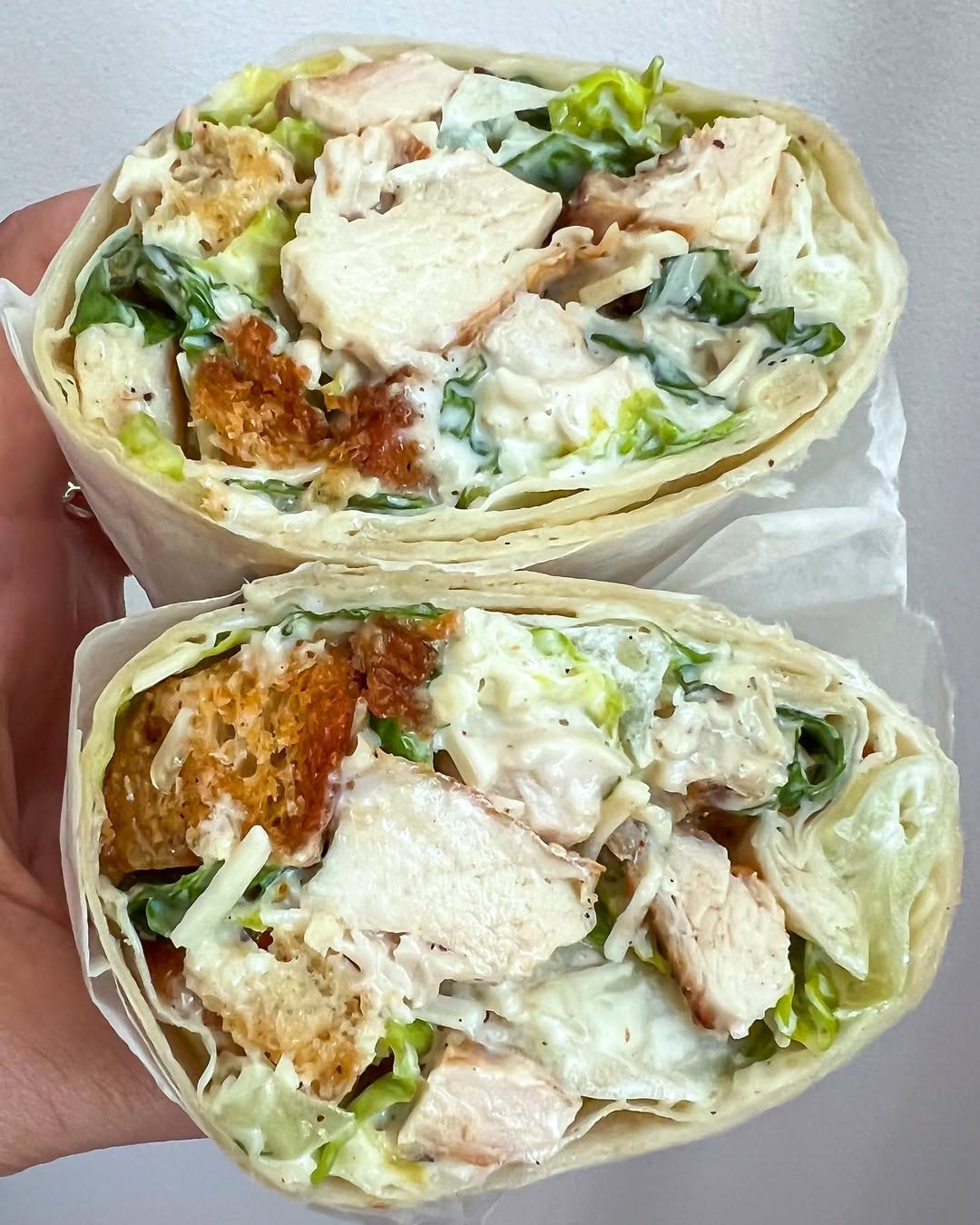 Healthy Chicken Caesar Salad Wraps