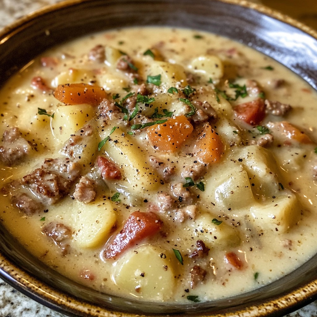 Creamy Potato and Sausage Chowder – Hearty, Savory & Full of Comfort