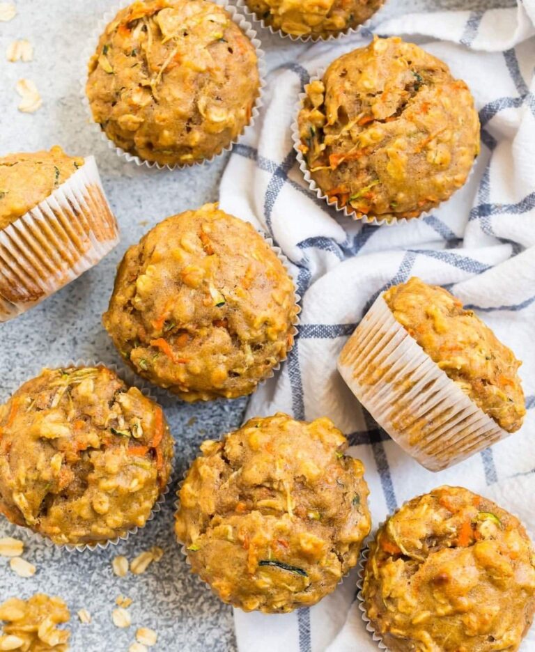 Fluffy Whole Wheat Carrot Zucchini Muffins