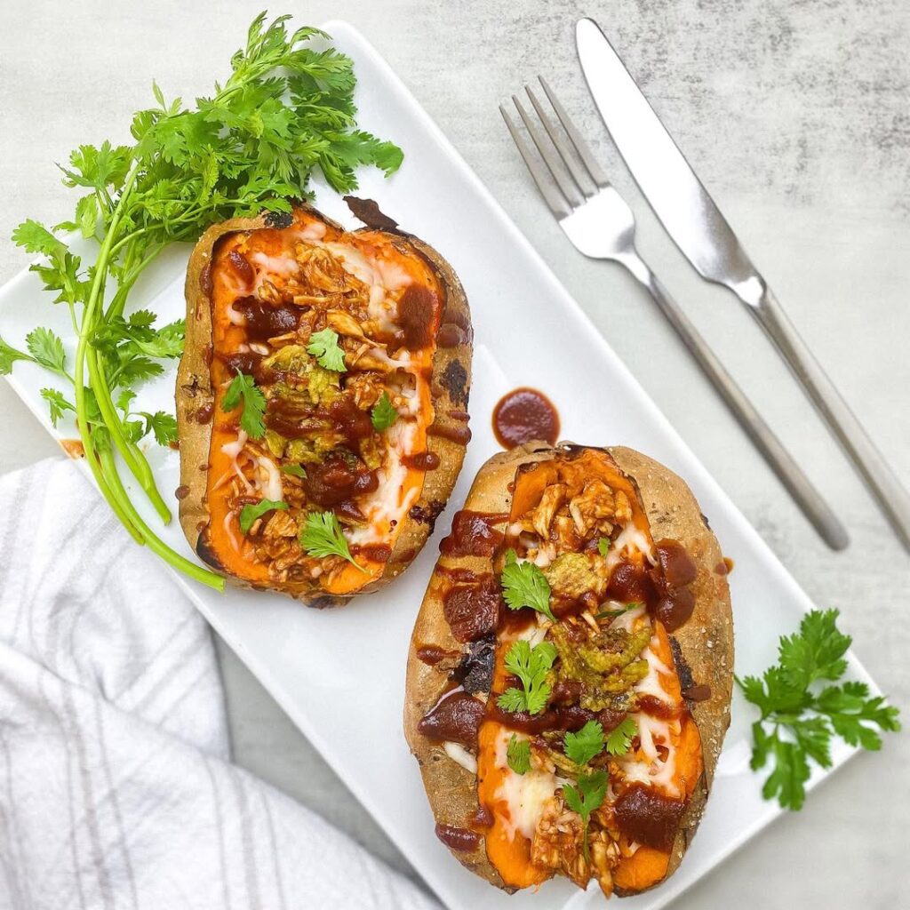 Healthy Chicken Stuffed Sweet Potatoes – A Nutritious, Flavor-Packed Meal!