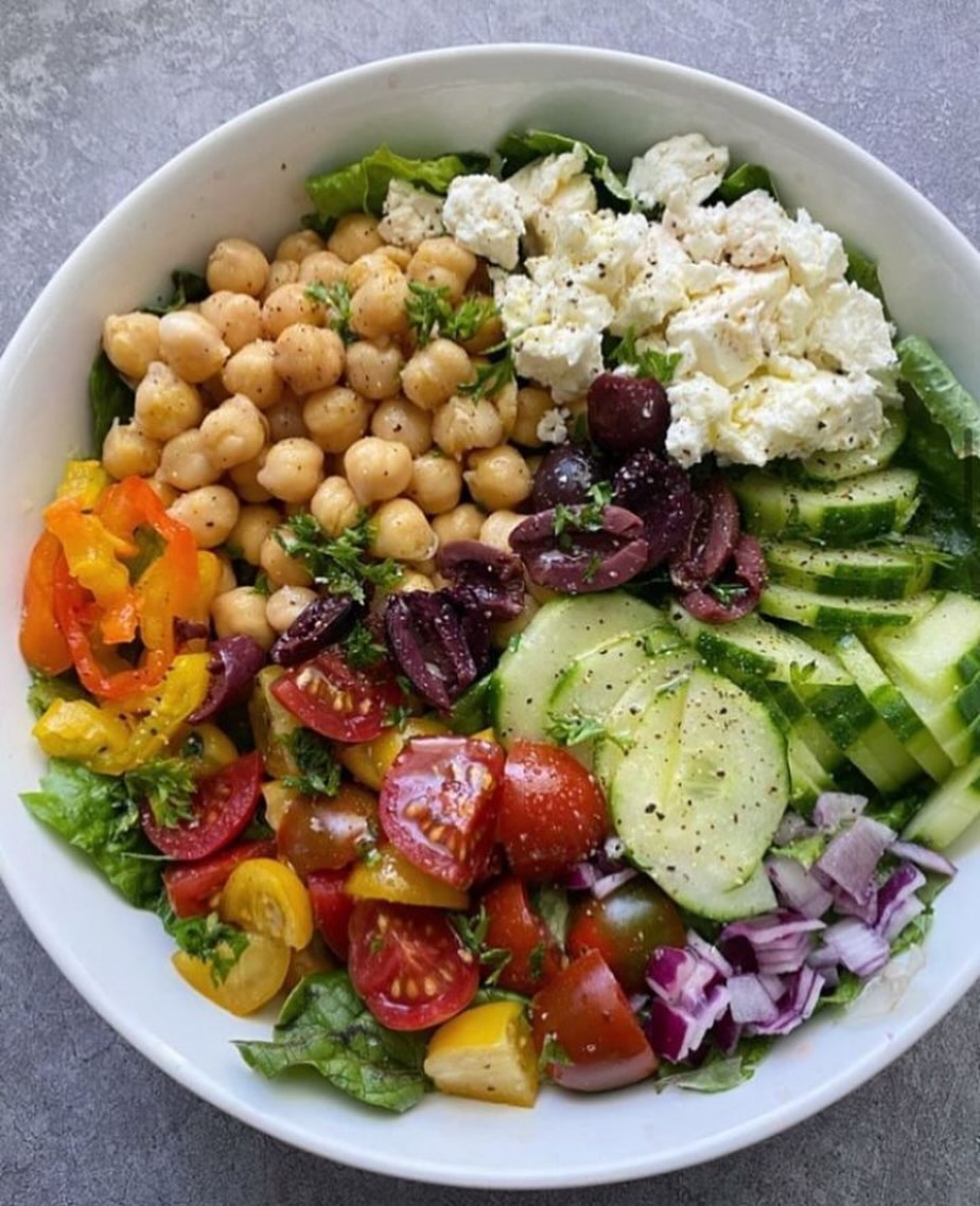 Greek Salad Cottage Cheese Bowl