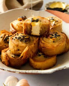 Hot Honey Feta Phyllo Rolls Recipe