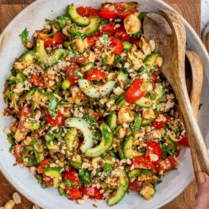 Crispy Brown Rice Chicken Salad