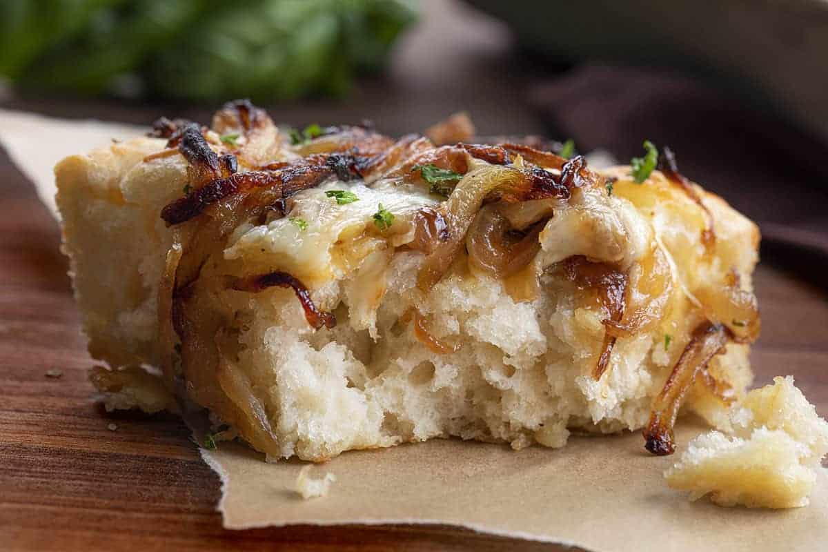 Cheesy Onion Focaccia Bread Recipe