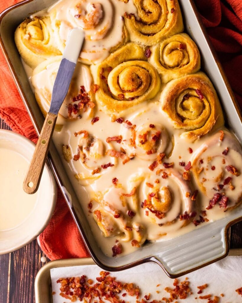 Bourbon Maple Bacon Cinnamon Rolls Recipe