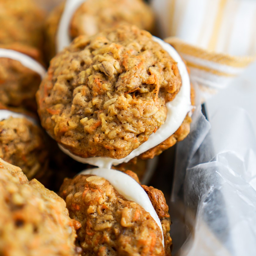Carrot Cake Cookie Sandwiches