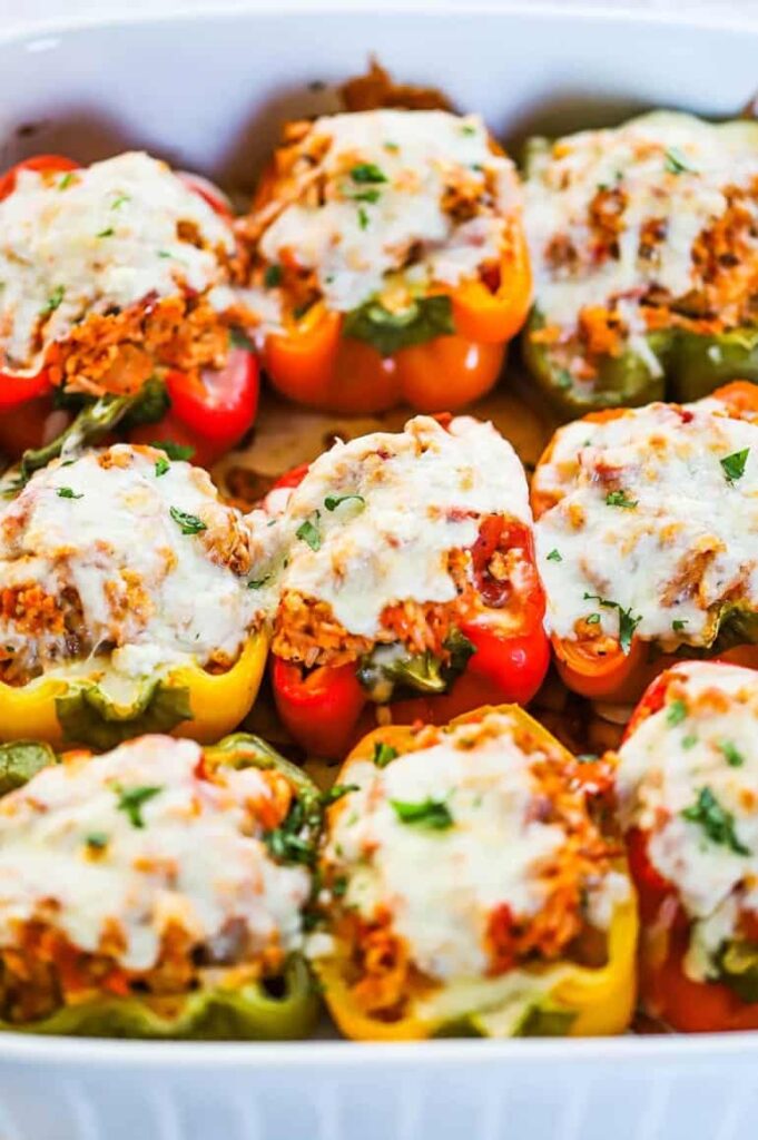 Stuffed Bell Peppers with Turkey & Brown Rice